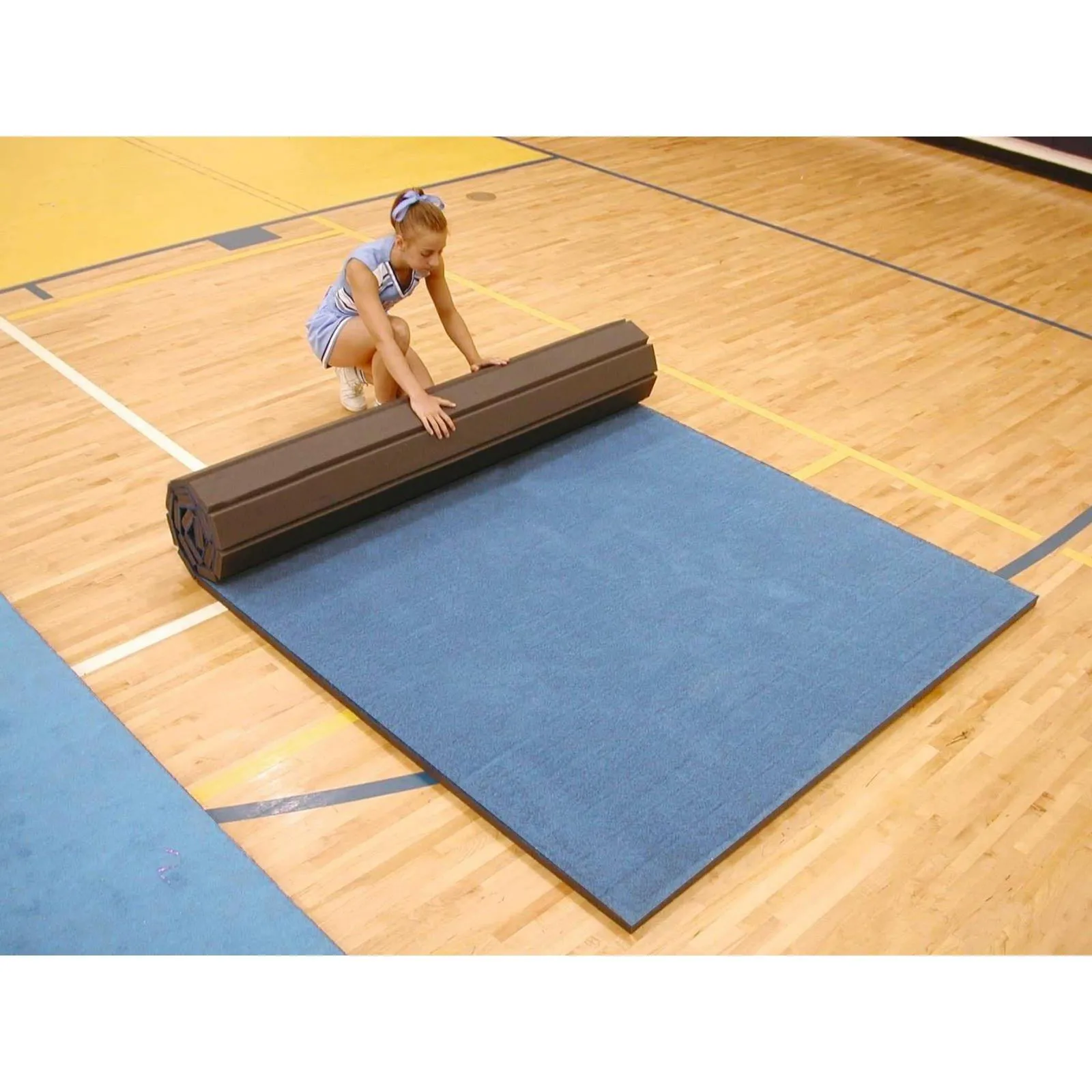 6 metre Cannons UK Rollaway Gymnastics Wrestling Martial Arts Mat Vinyl Top Blue or Black