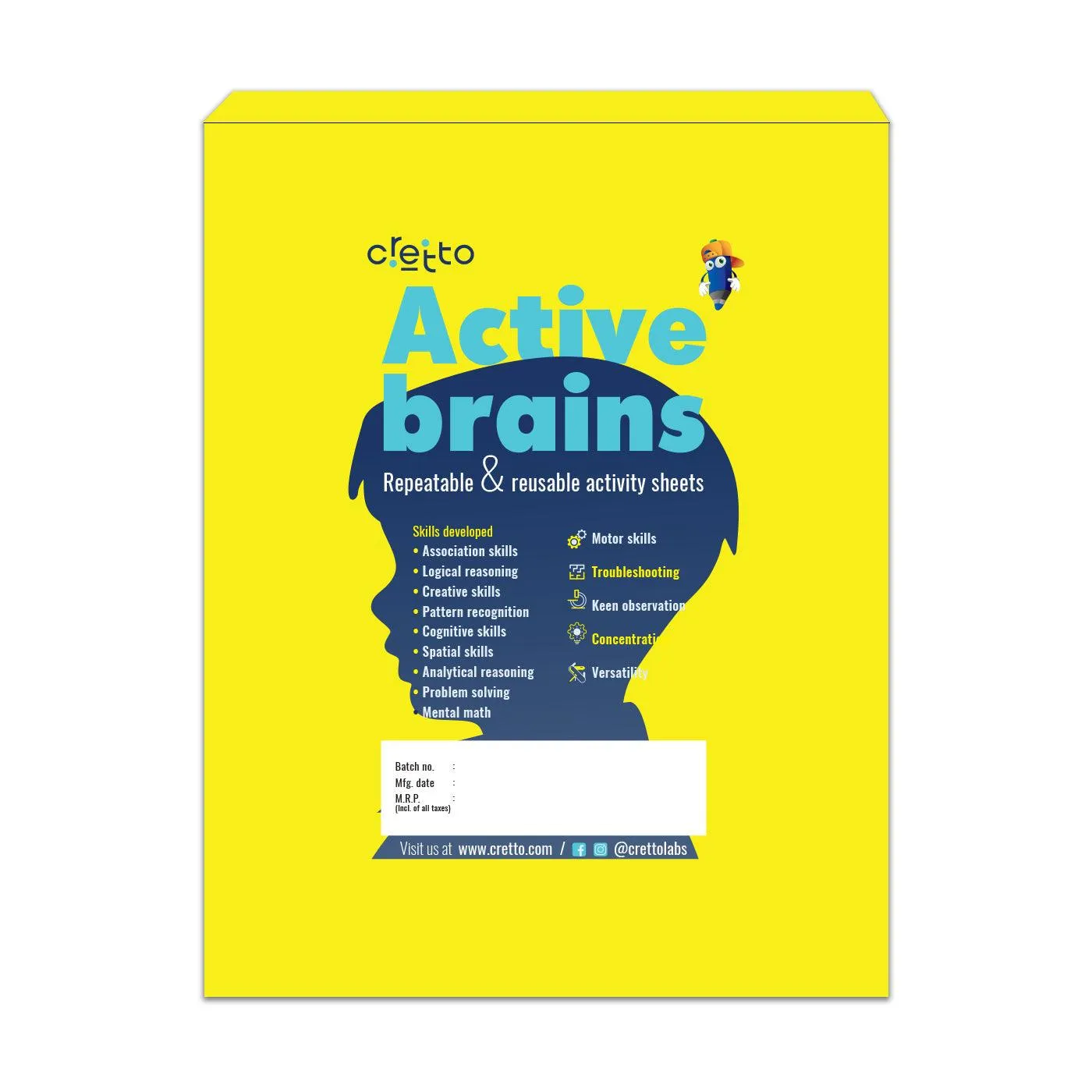 Active Brains(6-99 Years) | Erasable and Reusable Activity Mats