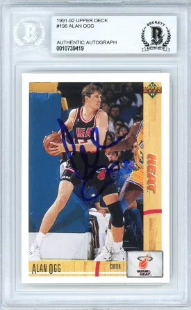 Alan Ogg Autographed 1991-92 Upper Deck Rookie Card #198 Miami Heat Beckett BAS #10739419