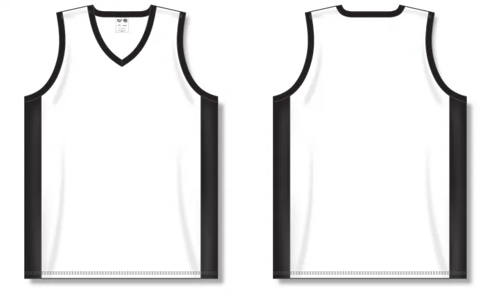 Athletic Knit (AK) B2115Y-222 Youth White/Black Pro Basketball Jersey