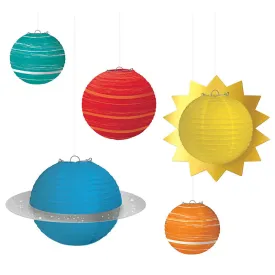 Blast Off Birthday Planet Paper Lanterns 5 Ct