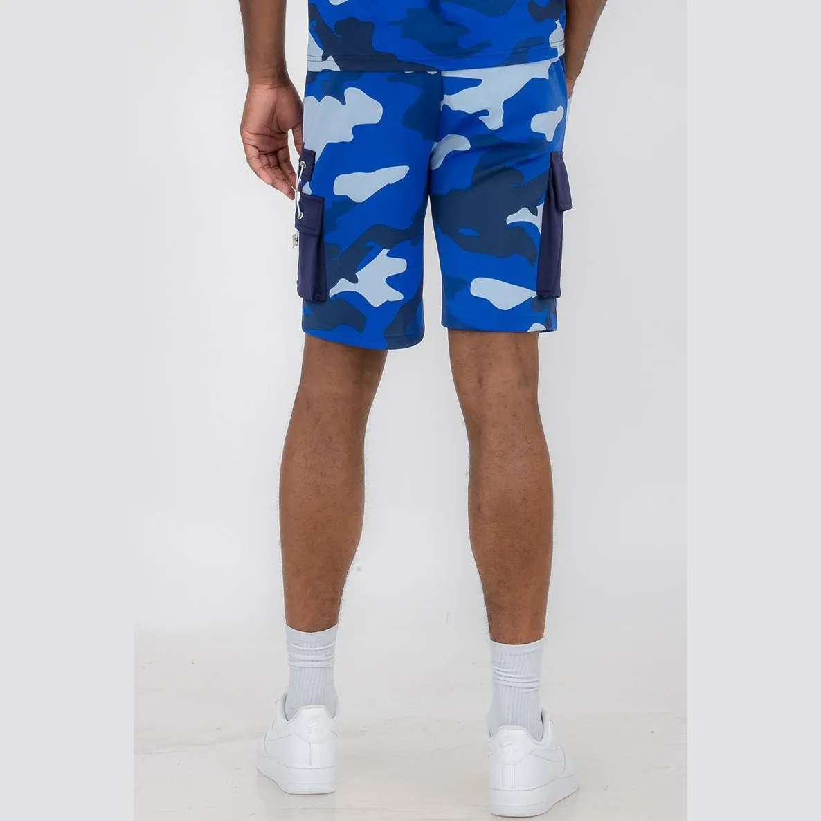 Blue Full Camo Toggle Shorts