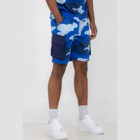 Blue Full Camo Toggle Shorts