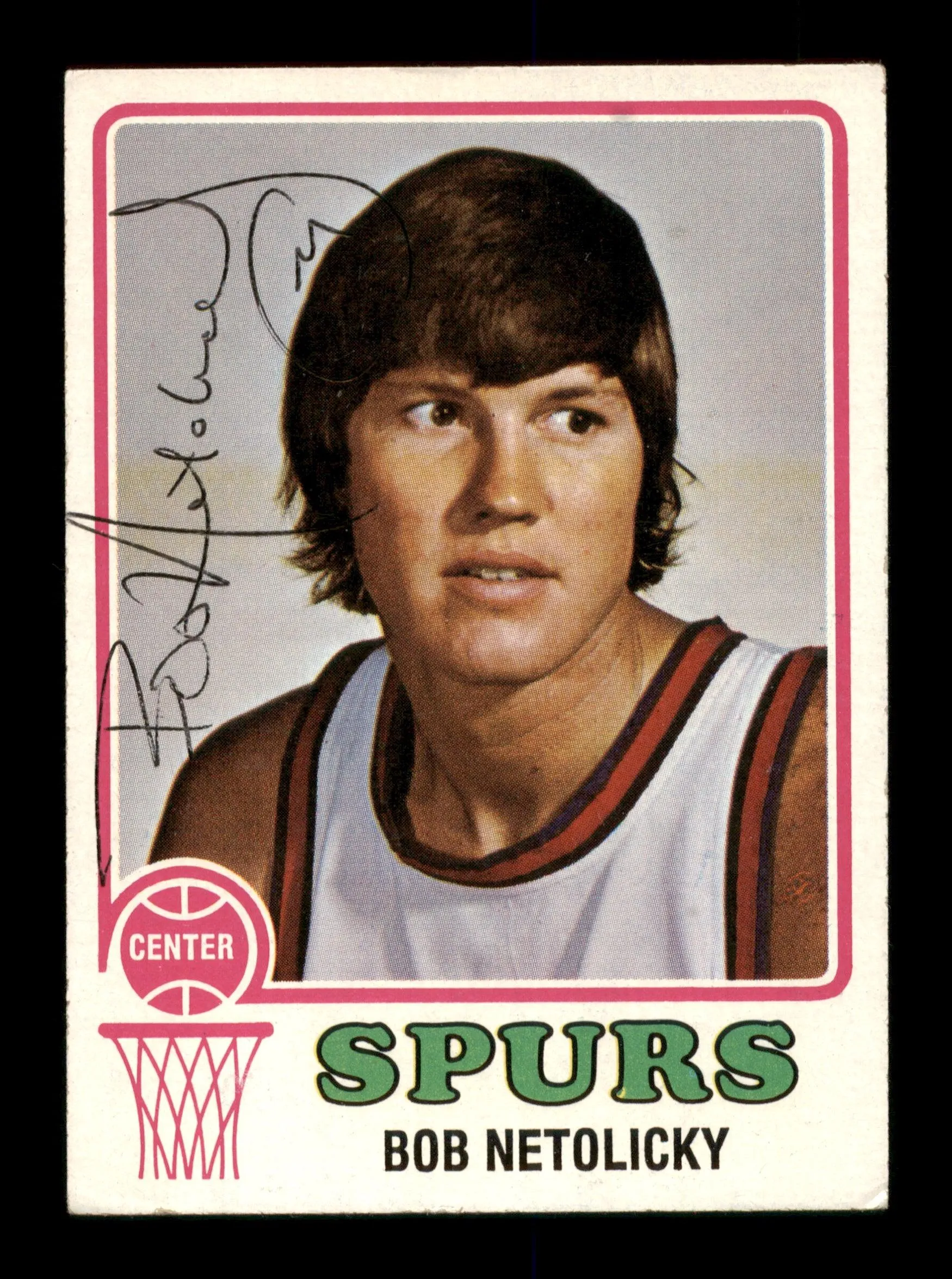 Bob Netolicky Autographed 1973-74 Topps Card #256 San Antonio Spurs SKU #205361