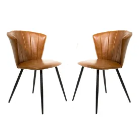 Bourne Tan Brown Set of Two Dining Chairs