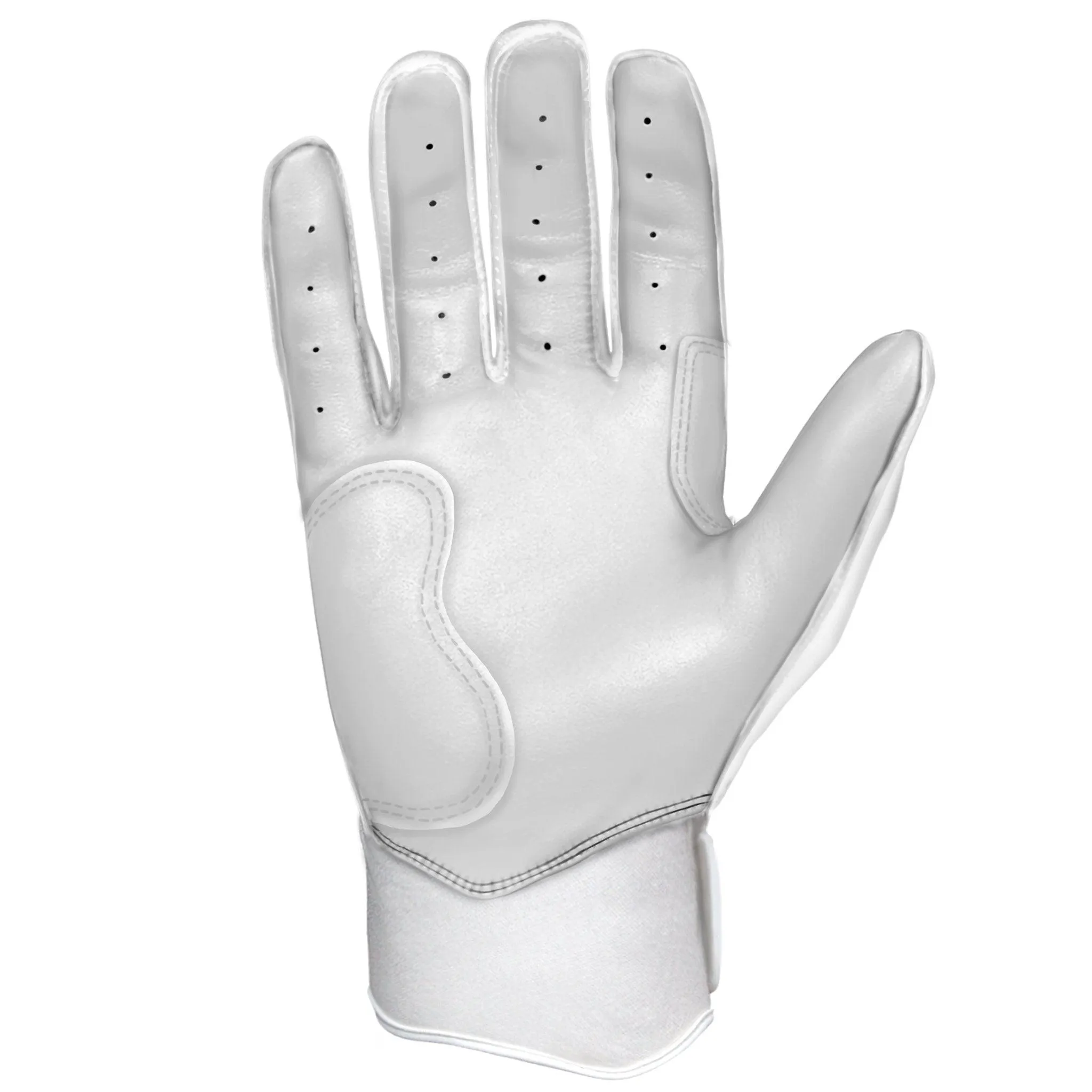 Bruce Bolt PREMIUM PRO BRINSON Series Short Cuff Batting Gloves: White