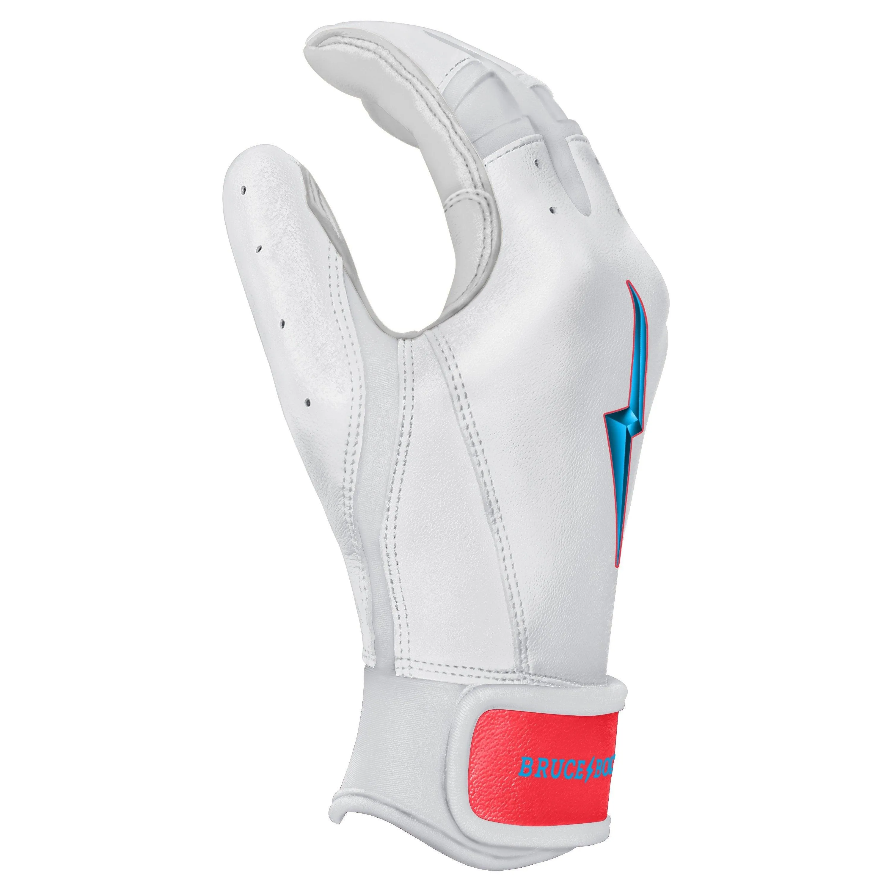 Bruce Bolt PREMIUM PRO BRINSON Series Short Cuff Batting Gloves: White