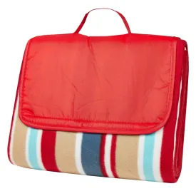 Clara Clark 58&quot; x 78&quot; Camping Beach Picnic Outdoor Blanket, X-Large, Red/Blue/Beige