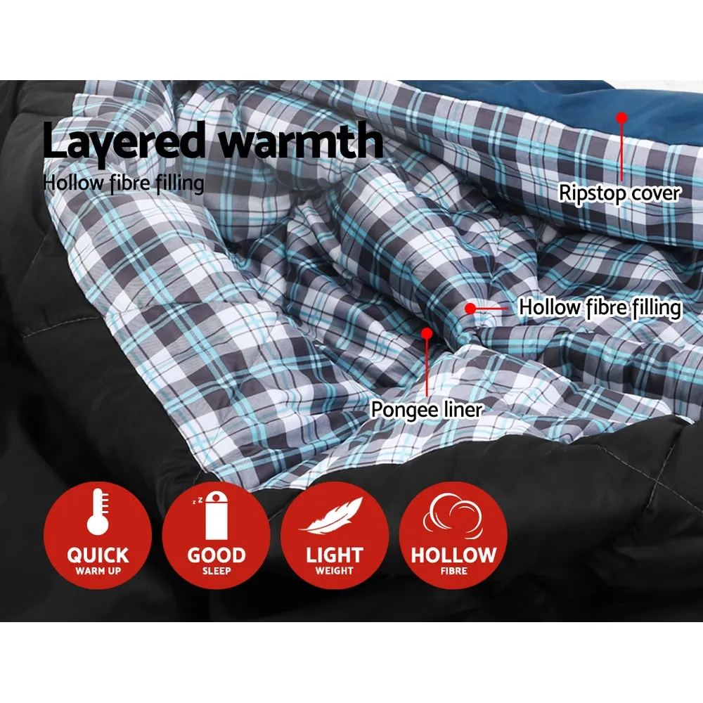 Convertible Double Sleeping Bag Set -10°C Waterproof, Weisshorn