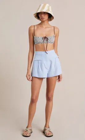 Cute Shorts With Pockets At Front In Powder Blue