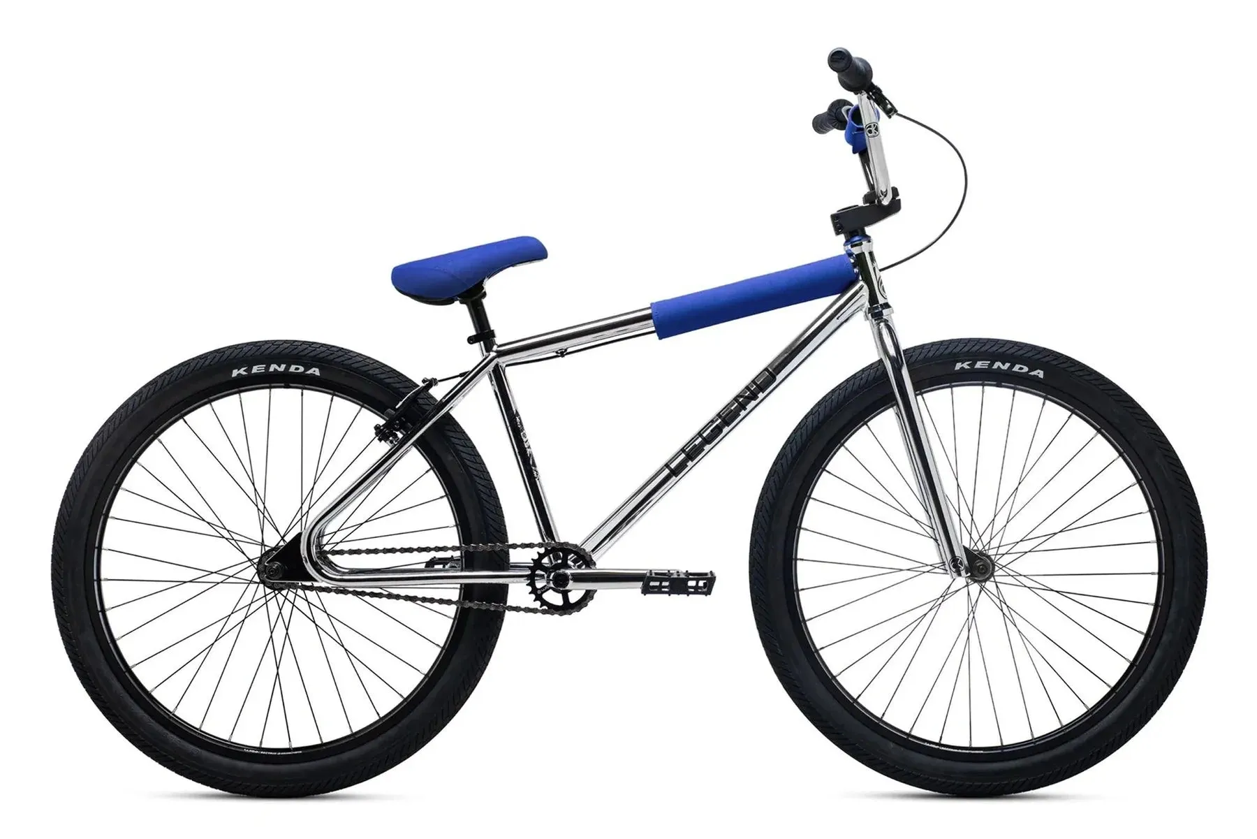 DK Legend Retro Cruiser 26" Complete BMX Bike - Chrome/Blue