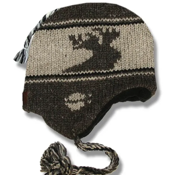 Earflap Hat for Kids. 100% Wool with Fleece Lining. Handmade in Nepal.