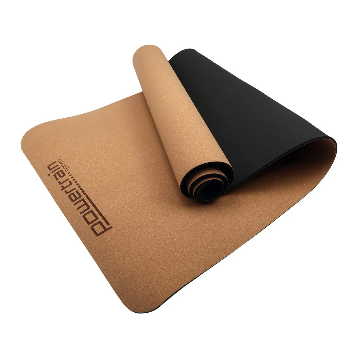 Eco-Friendly Non-Slip Cork Yoga Mat 6mm with Straps by Powertrain