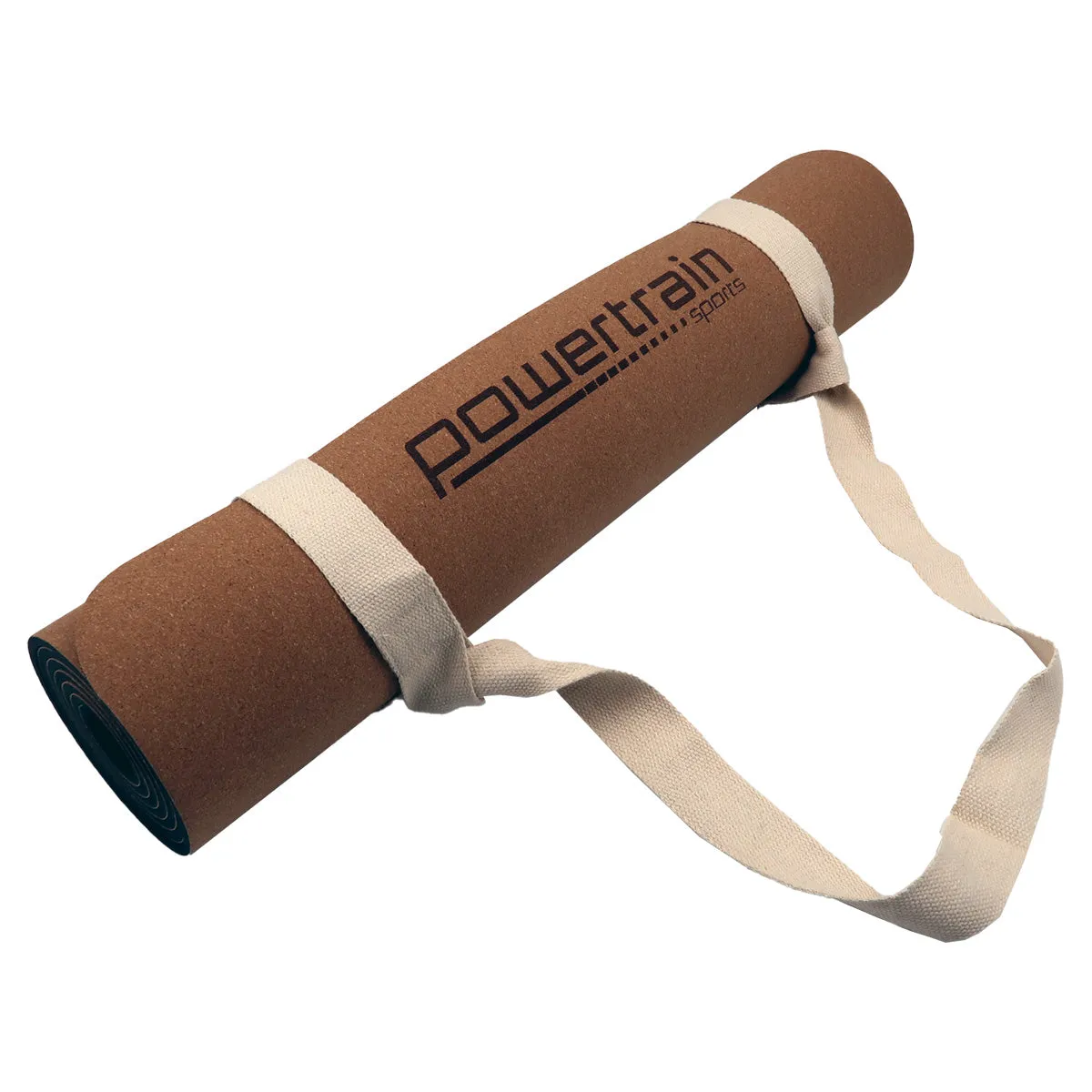 Eco-Friendly Non-Slip Cork Yoga Mat 6mm with Straps by Powertrain