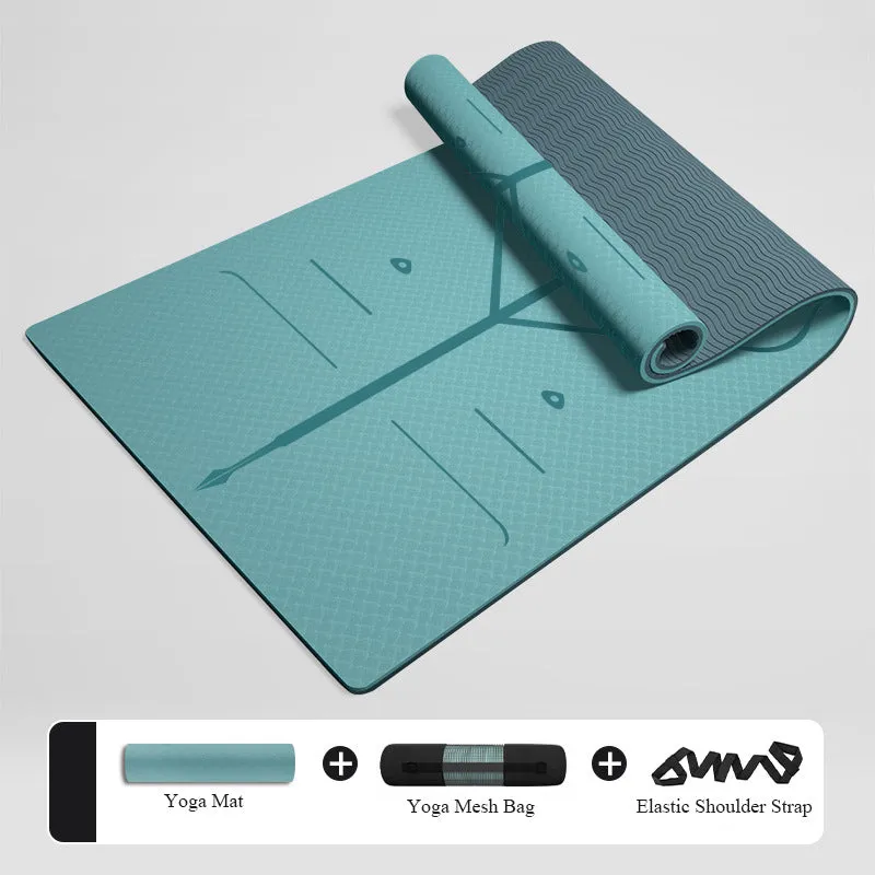 Extra Wide Long and Thick Pilates  Yoga Fitness Mat - Blue