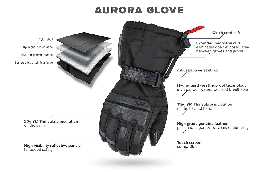 Fly Racing Aurora Snow Glove