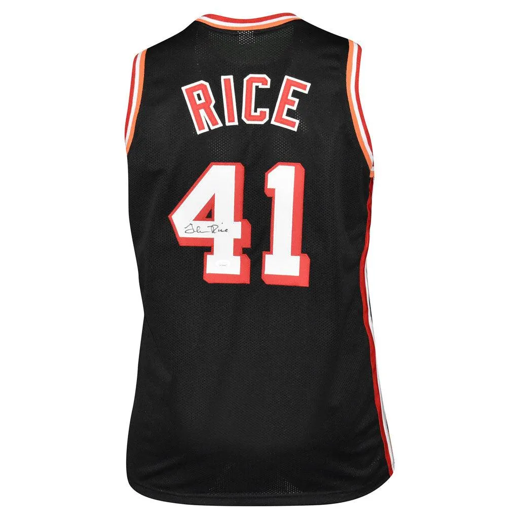 Glen Rice Signed Miami Black Basketball Jersey (Beckett)