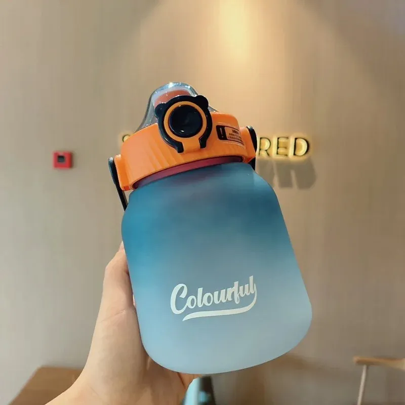 Gradient Color Potbelly Plastic Water Bottle Sipper