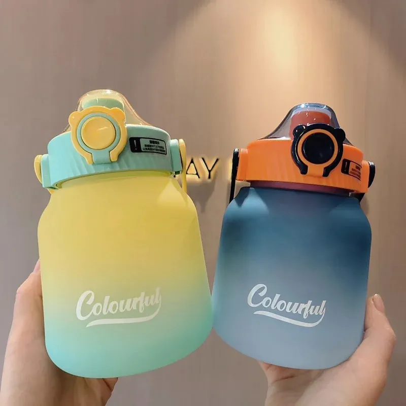 Gradient Color Potbelly Plastic Water Bottle Sipper