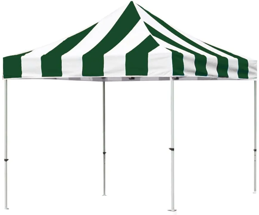 Green/White Striped Tent - 10' x 10'