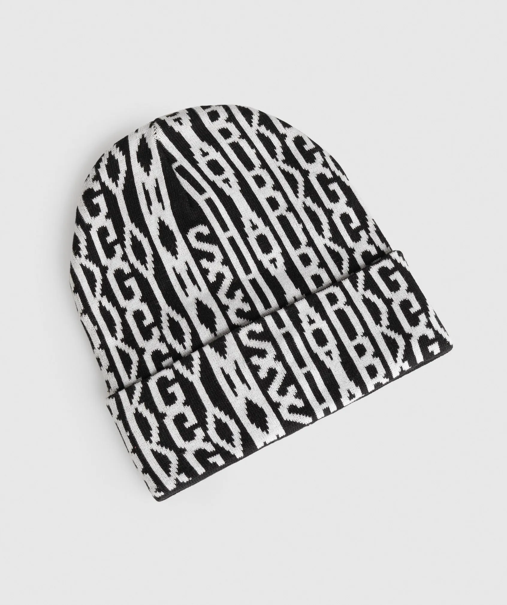 Gymshark Reverse Jacquard Beanie - Black/White