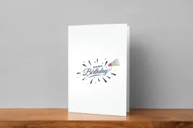 'Happy Birthday' Badminton Greeting Card