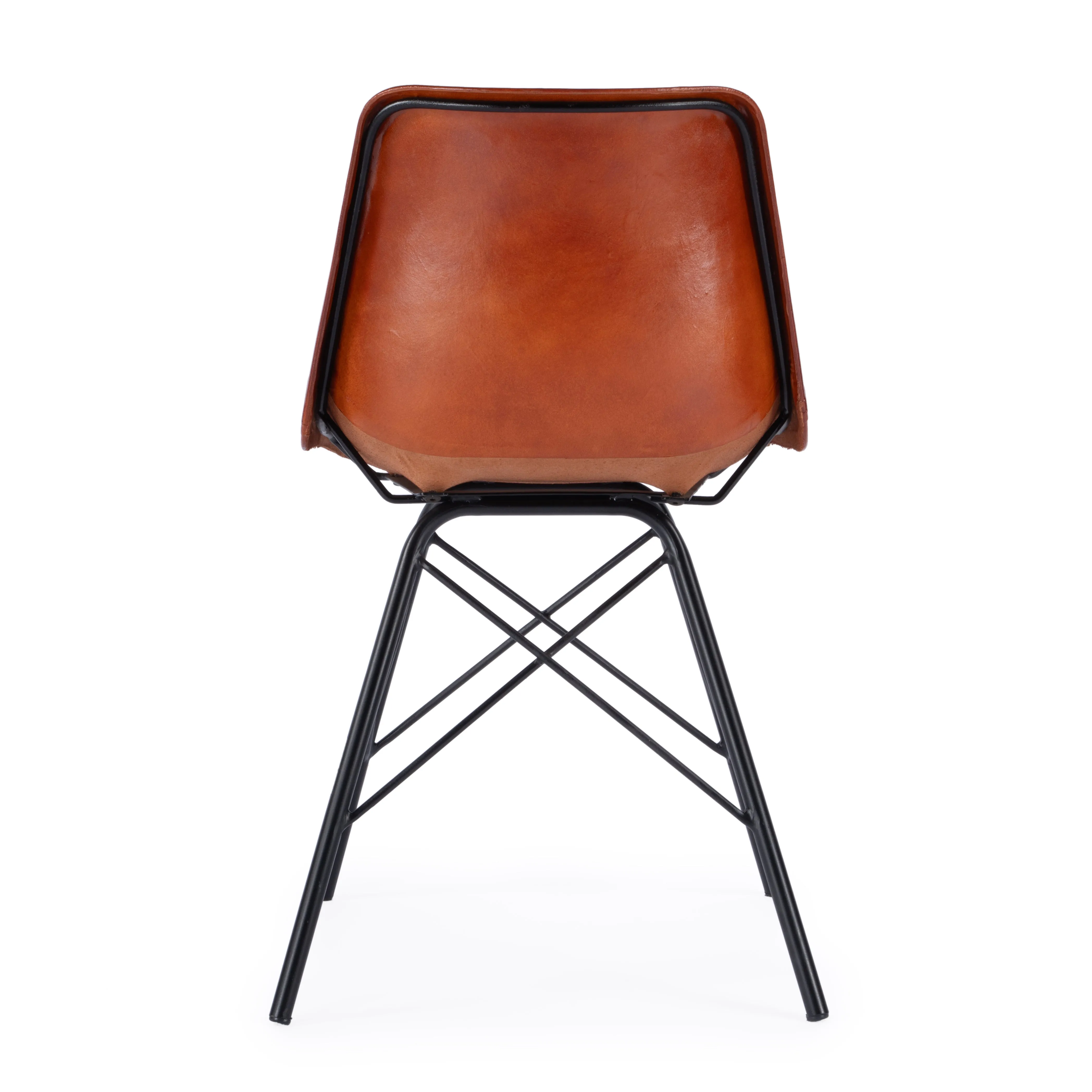 Inland Leather Side Chair in Medium Brown  3673344