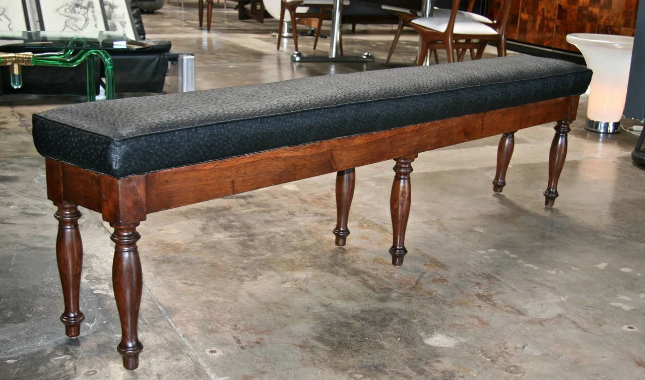 Italian 19th Century Walnut Bench