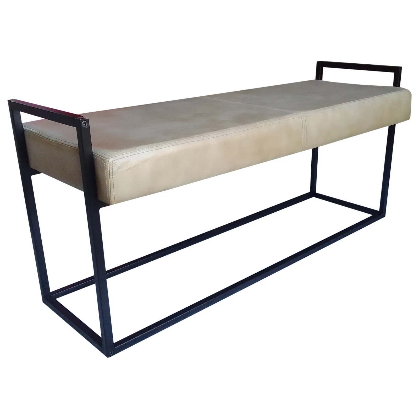 Jal Beige Genuine Leather Seat Bench - 120 CM