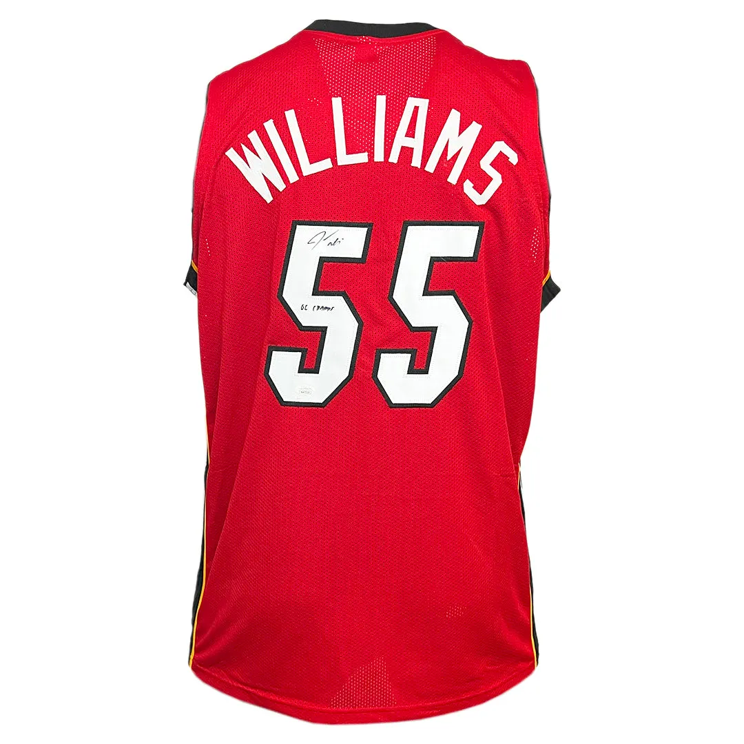 Jason Williams Signed 06 Champs Inscription Miami Red Basketball Jersey (JSA)