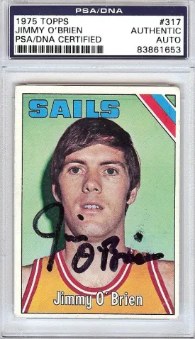 Jimmy O'Brien Autographed 1975 Topps Card #317 San Diego Sails PSA/DNA #83861653