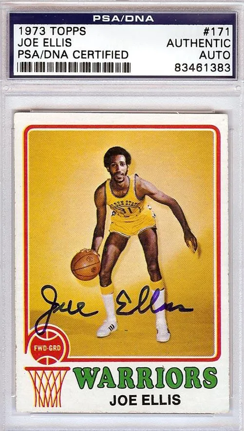 Joe Ellis Autographed 1973 Topps Card #171 Golden State Warriors PSA/DNA #83461383