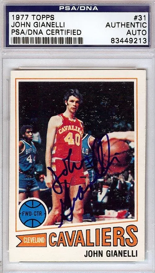 John Gianelli Autographed 1977 Topps Card #31 Cleveland Cavaliers PSA/DNA #83449213