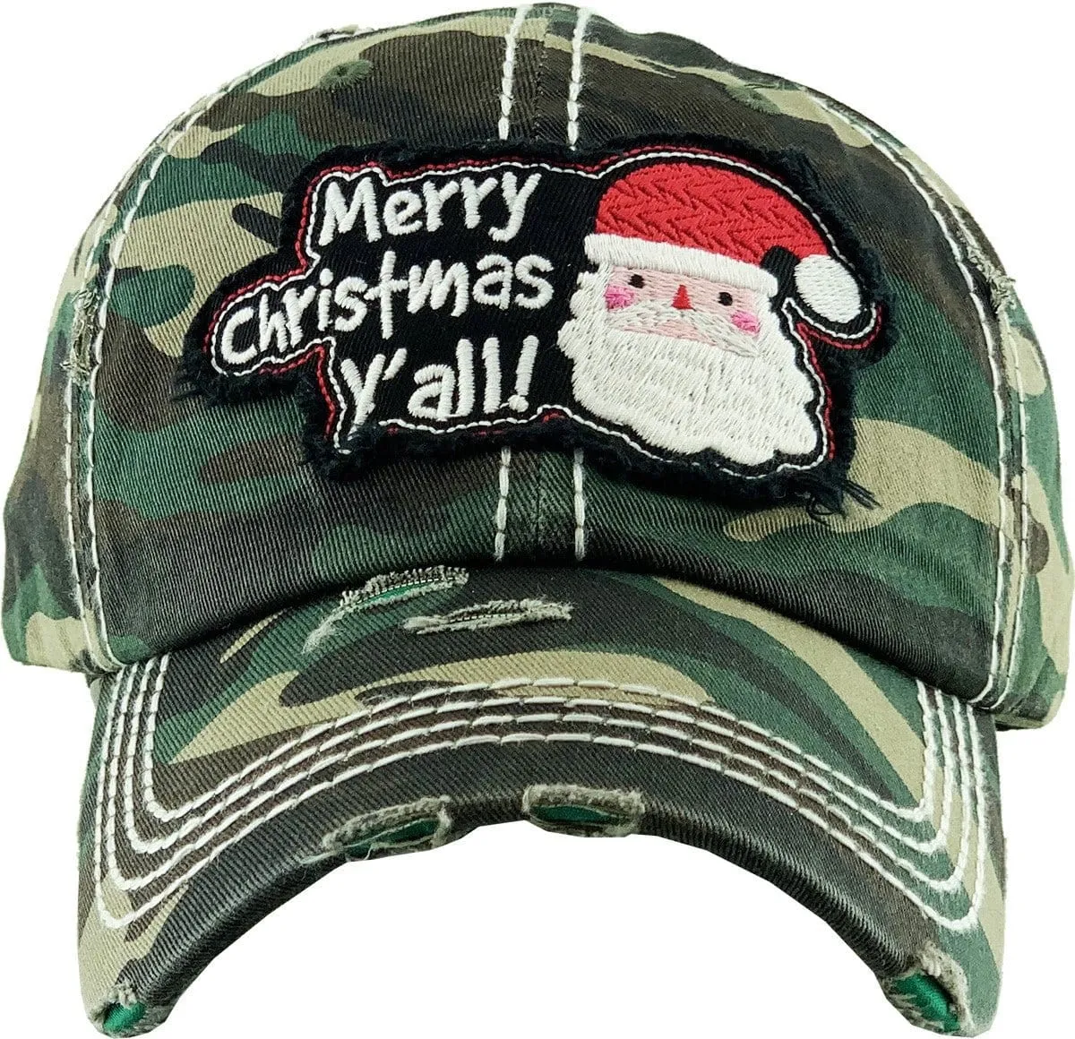 KBV1350 "Merry Christmas Y'all" Vintage Washed Baseball Cap