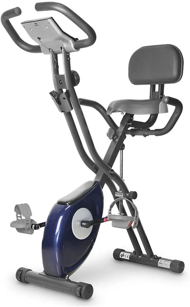 leikefitness LEIKE X Bike Ultra-Quiet Folding Exercise Bike, Magnetic Upright Bicycle with Heart Rate,LCD Monitor and easy to assemble 2200 (BLUE)