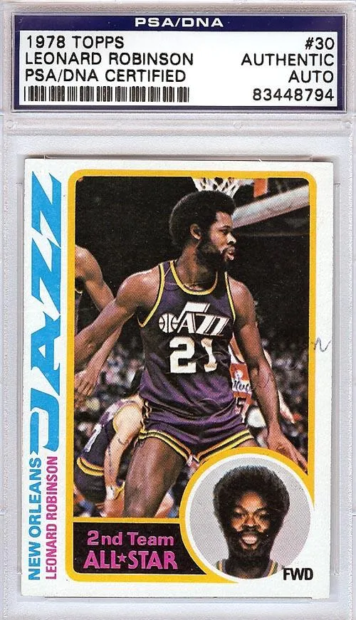 Leonard Robinson Autographed 1978 Topps Card #30 New Orleans Jazz PSA/DNA #83448794