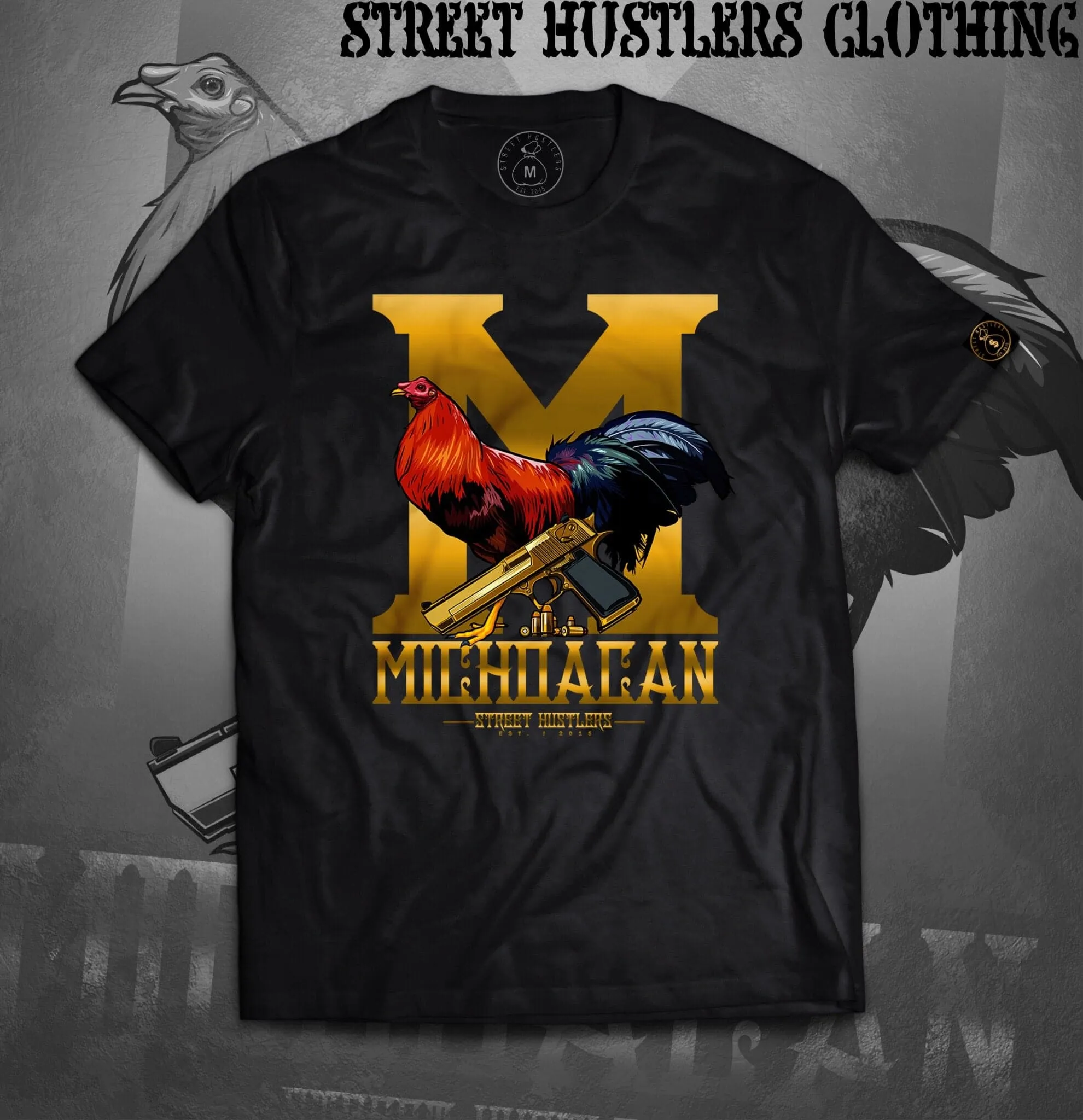 MICHOACÁN GALLERO BLK T-SHIRT