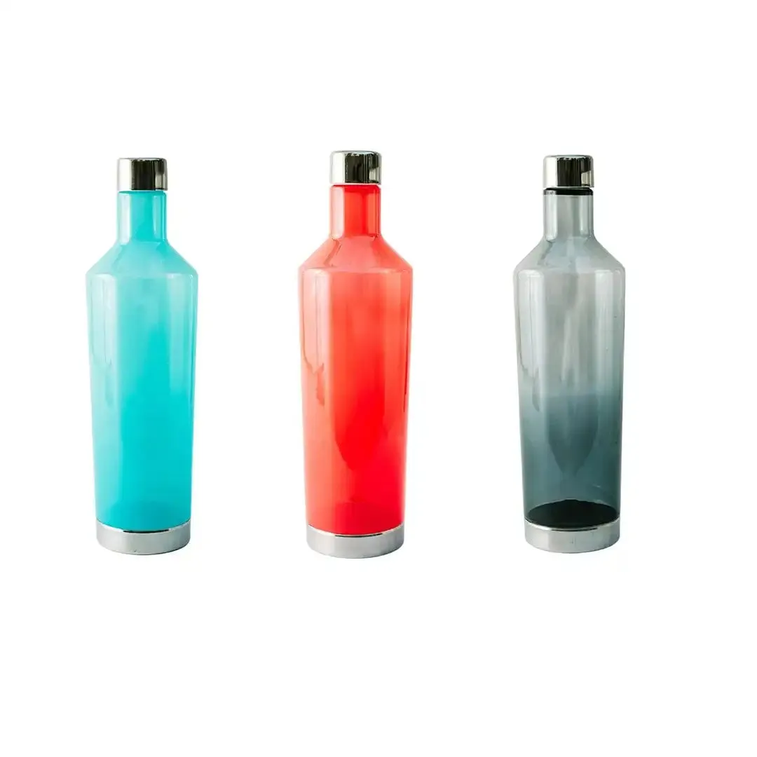 NAYASA Drink Plastic Fridge Water Bottle With Steel Base Set of 6