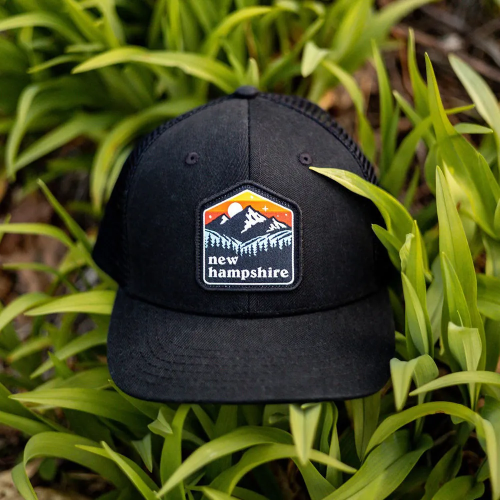 NH Patch Cap- Black/Black mesh