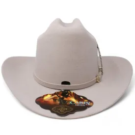 Official Carin Leon Cowboy Felt Hat with Silver Feather Beige