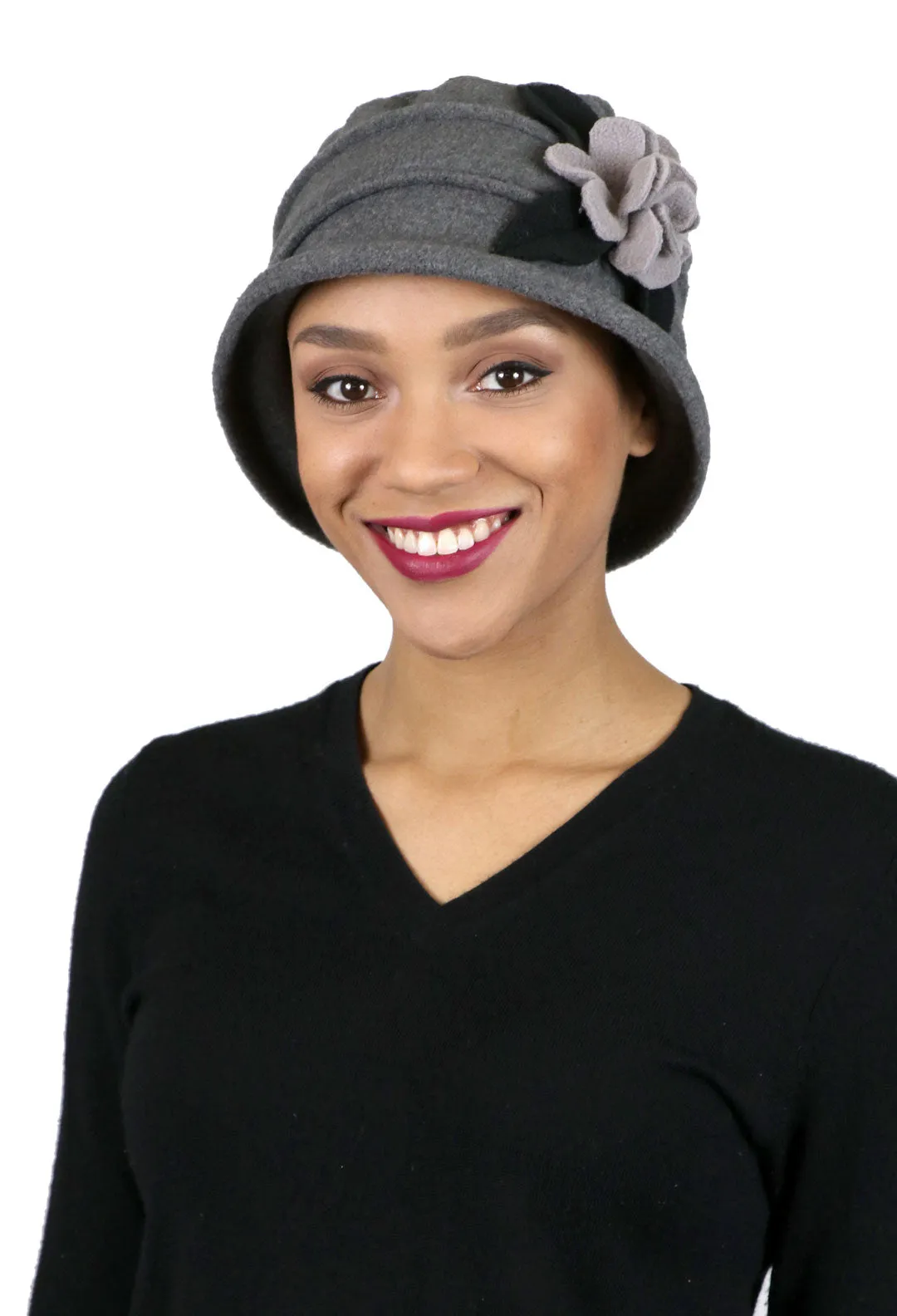 Olivia Luxury Fleece Cloche Hat For Women Double Layer Fleece