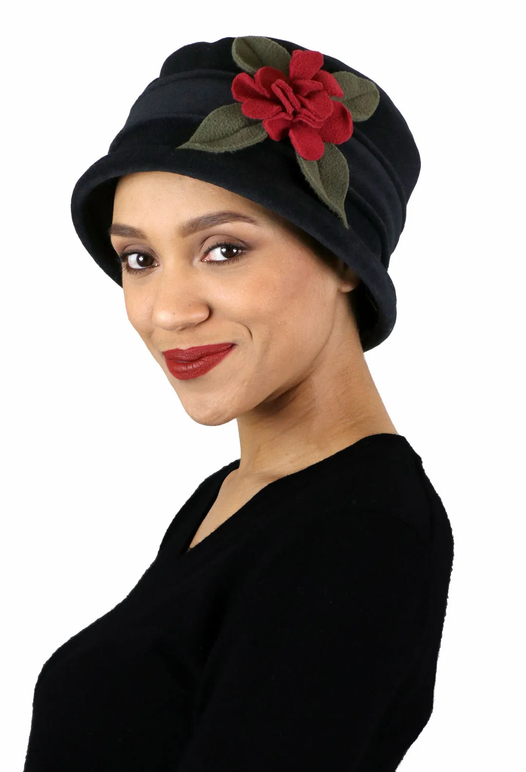 Olivia Luxury Fleece Cloche Hat For Women Double Layer Fleece