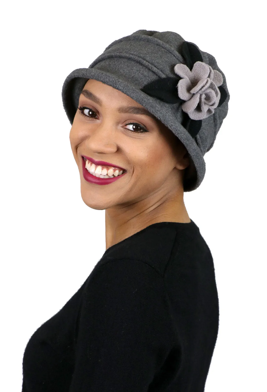 Olivia Luxury Fleece Cloche Hat For Women Double Layer Fleece