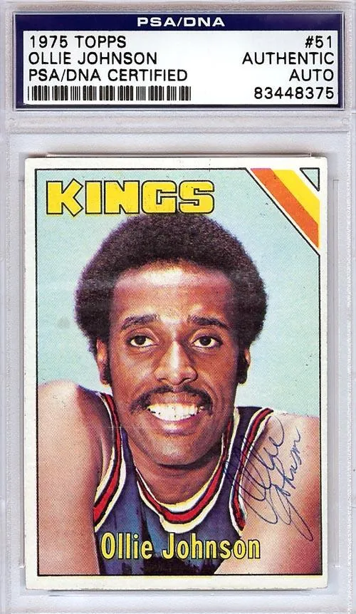 Ollie Johnson Autographed 1975 Topps Card #51 Kansas City Kings PSA/DNA #83448375