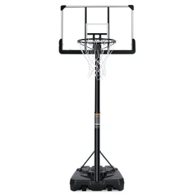 Portable Basketball Hoop & Goal Basketball System Basketball Equipment Height Adjustable 7ft Gin-10ft with 44 Inch Backboard and Wheels for Youth Kids Indoor Outdoor