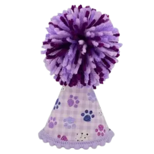 Pup Party Hats Purple Paws Party Hat for Dogs and Cats Assorted