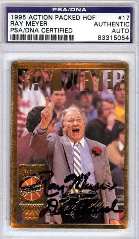 Ray Meyer Autographed 1995 Action Packed HOF Card #17 PSA/DNA #83315054