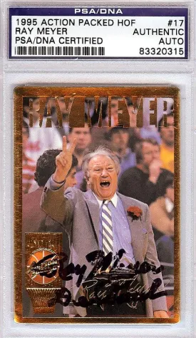 Ray Meyer Autographed 1995 Action Packed HOF Card #17 PSA/DNA #83320315