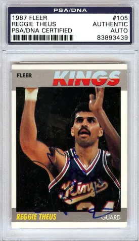 Reggie Theus Autographed 1987 Fleer Card #105 Sacramento Kings PSA/DNA #83893439