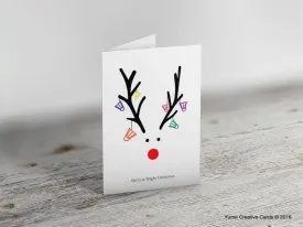 Reindeer Badminton Christmas Card